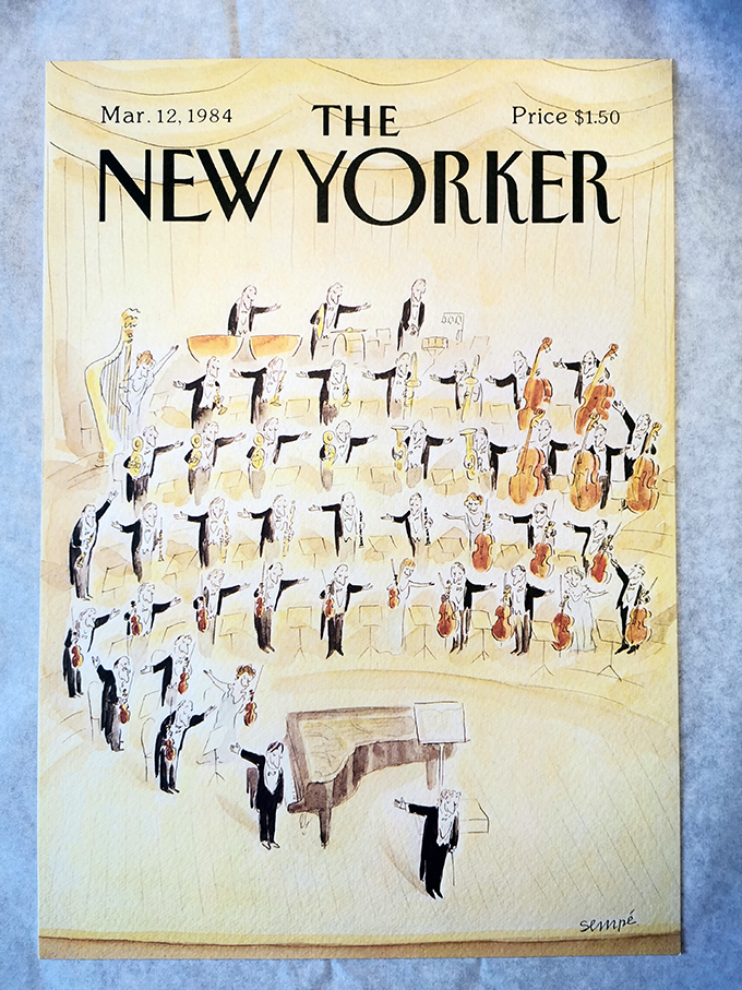 the-newyorker-36-sempé-orchestre offset tirage avec passe partout 30 x 40 cm