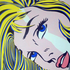 BLOND MANE (Roy Lichtenstein VS Kuni) by TUSHIKUNI 1973 42 x 59 cm (16.5" x 23.22 ") MIXED MEDIA ARTWORK Giclée real pigment ink Original Artwork Hand numbered */30 textured Coton Art paper Hand signed Year 2023