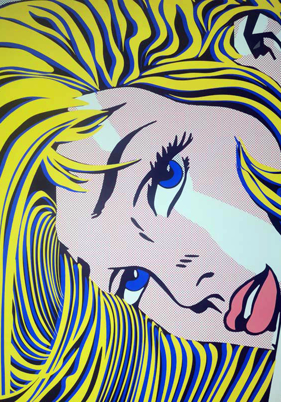 BLOND MANE (Roy Lichtenstein VS Kuni) by TUSHIKUNI 1973 42 x 59 cm (16.5" x 23.22 ") MIXED MEDIA ARTWORK Giclée real pigment ink Original Artwork Hand numbered */30 textured Coton Art paper Hand signed Year 2023