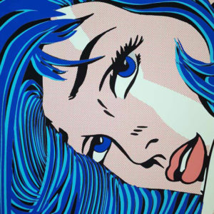 BLUE MANE (Roy Lichtenstein VS Kuni) by TUSHIKUNI 1973 42 x 59 cm (16.5" x 23.22 ") MIXED MEDIA ARTWORK Giclée real pigment ink Original Artwork Hand numbered */30 textured Coton Art paper Hand signed Year 2023