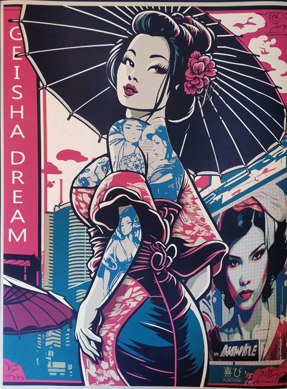 GEISHA DREAM 2 by YOROKOBI limited 5ex GICLEE ON ART PAPER 60X80CM