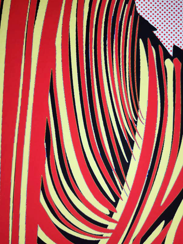 RED MANE (Roy Lichtenstein VS Kuni) by TUSHIKUNI 1973 42 x 59 cm (16.5" x 23.22 ") MIXED MEDIA ARTWORK Giclée real pigment ink Original Artwork Hand numbered */30 textured Coton Art paper Hand signed Year 2023