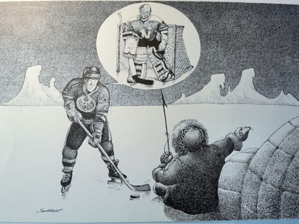 "HOCKEY SUR GLACE" (taille 50 x 29.5 cm) LARGE planche originale de Claude SERRE publiée en 1991 dans album "la forme olympique" et "sport" ed. Glénat - Rare signé (taille 50 x 29.5 cm) plume encre et aquarelle . Ce dessin est une planche originale unique faite de la main de Claude Serre. Elle compte parmi les dessins publiés de Claude Serre. Faisant parie de l'album "la forme olympique ".  avis aux collectionneurs. CE DESSIN EST EN PARFAIT ETAT 