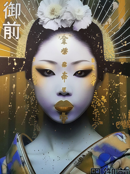 TOMOE GOZEN vision 19 XL SPECIAL EDITION Gold hand embellished 84 x 57 cm 2024 only one copy