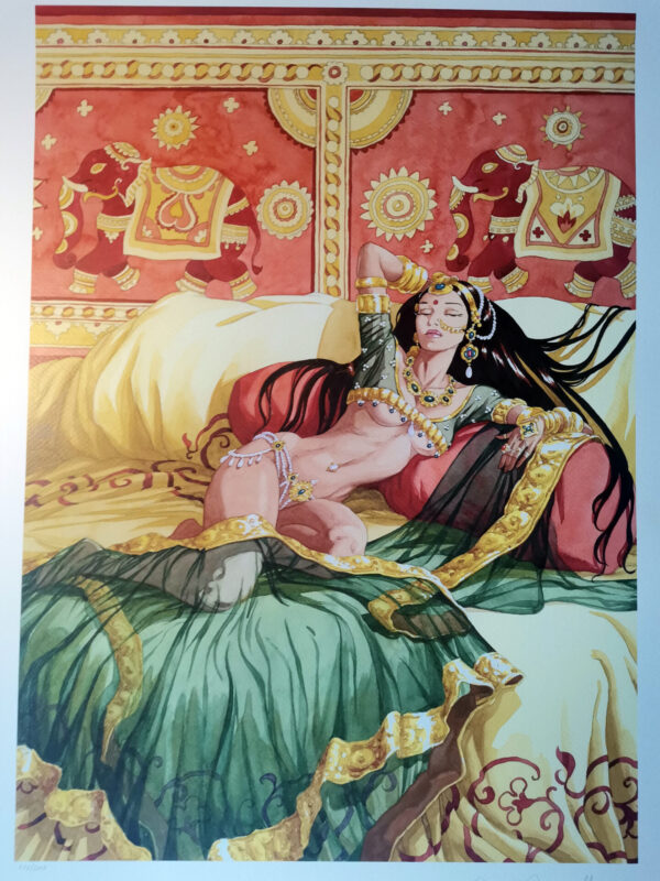 affiche d'Ana Miralles est extraite de la série Djinn. Elle est numérotée sur 200 exemplaires et est signée par l'auteur. Elle est imprimée en qualité offset et a un format de 50x70 cm.