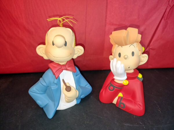 BUSTES SPIROU ET FANTASIO statuette résine d'aprés Franquin / 14 cm  signé par Marie Leblon pour Leblon Delienne année 1990 tirage 250 ex avec boites – Image 3
