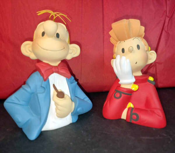 BUSTES SPIROU ET FANTASIO statuette résine d'aprés Franquin / 14 cm  signé par Marie Leblon pour Leblon Delienne année 1990 tirage 250 ex avec boites – Image 4