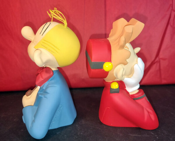 BUSTES SPIROU ET FANTASIO statuette résine d'aprés Franquin / 14 cm  signé par Marie Leblon pour Leblon Delienne année 1990 tirage 250 ex avec boites – Image 7