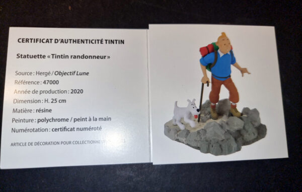 Figurine Tintin Randonneur figurine Moulinsart avec boite et certificat – Image 12