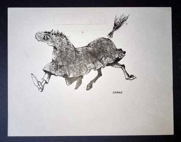 "CHEVAL DE CIRQUE" Planche Originale Rare signée Claude Serre 1960 (taille totale 21 x 27 cm) – Image 2