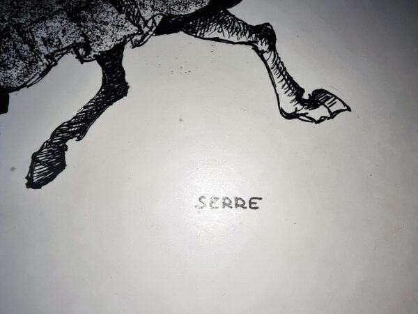 "CHEVAL DE CIRQUE" Planche Originale Rare signée Claude Serre 1960 (taille totale 21 x 27 cm) – Image 3