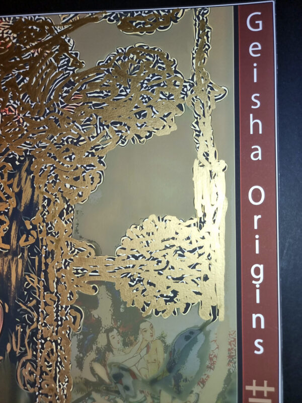GEISHA ORIGINS 2 by YOROKOBI (XL Gold embellished edition) Hand numbered 2/3 60X80 cm - EDITION 2025 textured Coton Art paper 310 gr – Image 7