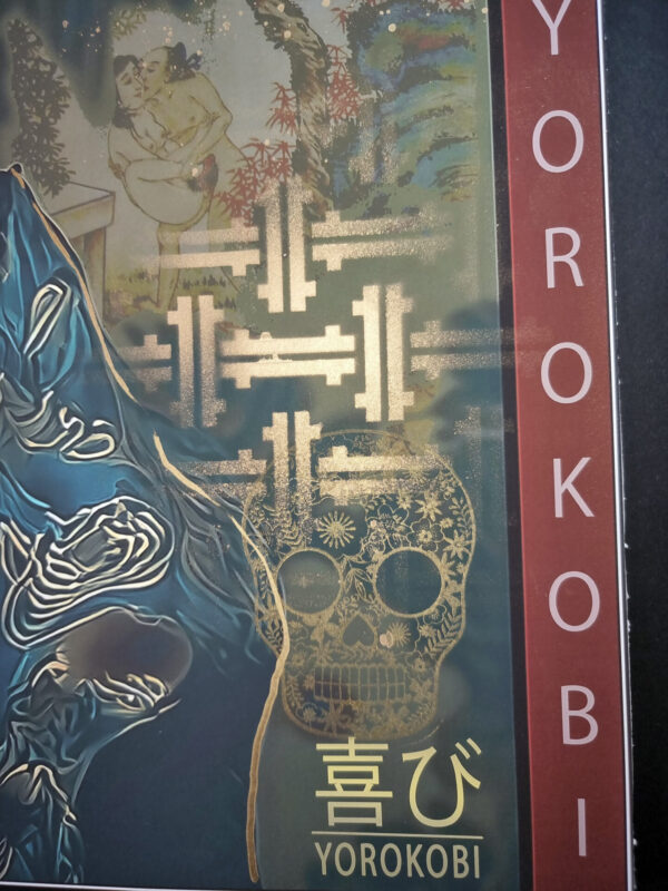 GEISHA ORIGINS 2 by YOROKOBI (XL Gold embellished edition) Hand numbered 2/3 60X80 cm - EDITION 2025 textured Coton Art paper 310 gr – Image 9