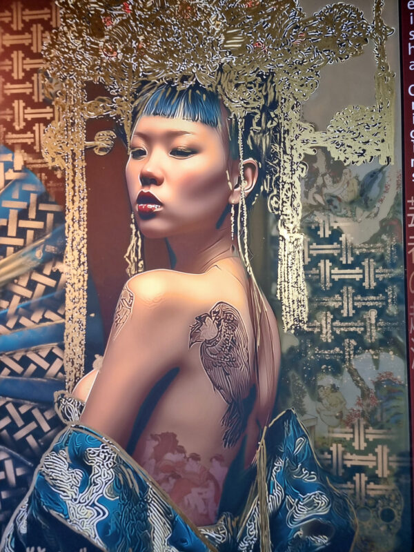 GEISHA ORIGINS 2 by YOROKOBI (XL Gold embellished edition) Hand numbered 2/3 60X80 cm - EDITION 2025 textured Coton Art paper 310 gr