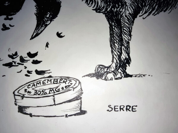 "LE CORBEAU ET LE RENARD" Planche Originale Rare signée Claude Serre 1960 (taille totale 21 x 27 cm) – Image 4