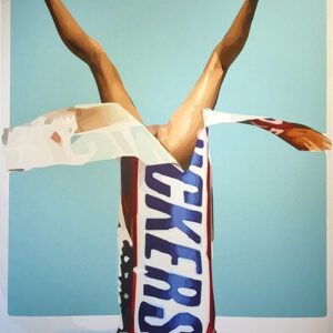 "UPSIDE DOWN SNICKER"  by Tushikuni - ART PAPER 320 GR EDITION - 61 X 42 cm -signed & numbered 10 ex