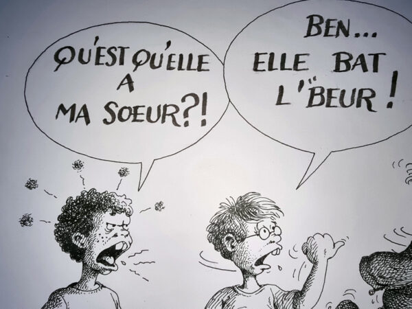 "TA SOEUR ELLE BAT LE BEUR" Planche Originale Rare signée Claude Serre (taille 32 x 24 cm) – Image 4