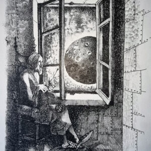 "Voyage sur Mars" Planche Originale Rare signée Claude Serre 1970 (taille totale 41 x 30 cm)