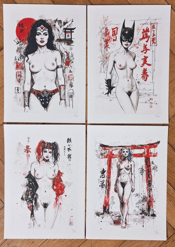 Wildfang, Emma - PORTFOLIO X 16 "Superheroines Tokyo Pop Icons Volume 4" - Japan series - Size: 21 x 29 cm. - (2025)- Edition limitée 31/100 – Image 5