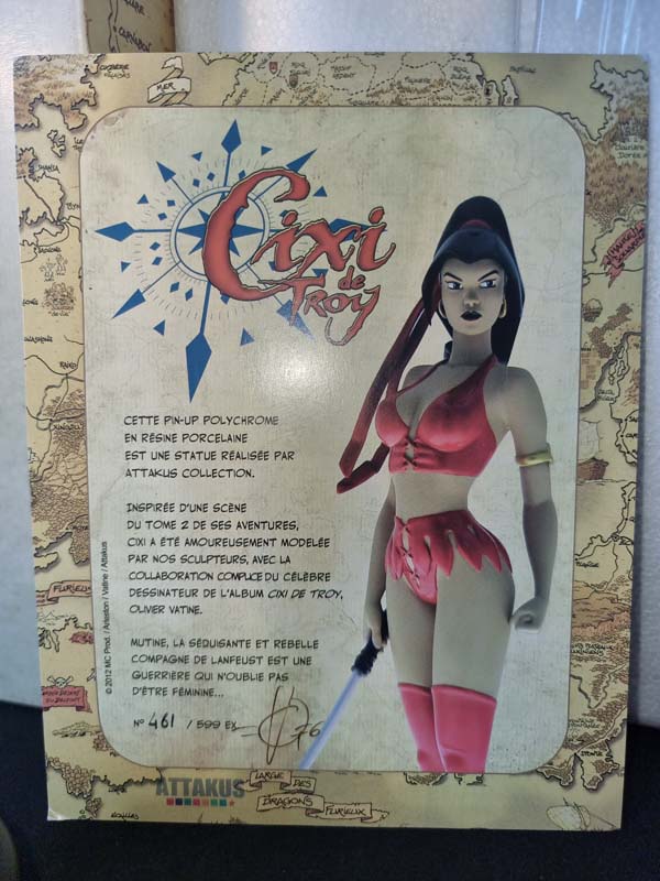 Cixi de Troy – Guerrière N°461/599 - Statuette résine 30 cm avec boite et certificat D’après la trilogie Cixi de Troy, par Olivier Vatine et Christophe Arleston. année 2010 – Image 3
