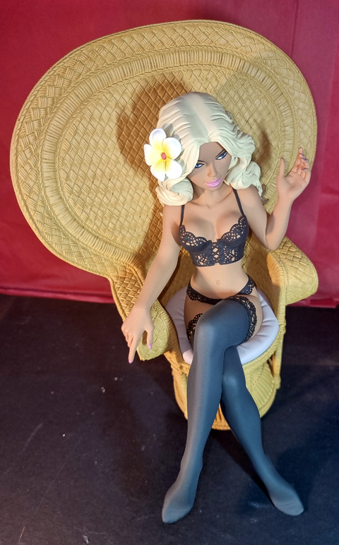 Danyelle lingerie noire - sculpteur de bulles - rare figurine résine peinte à la main d'après Dany – Image 5