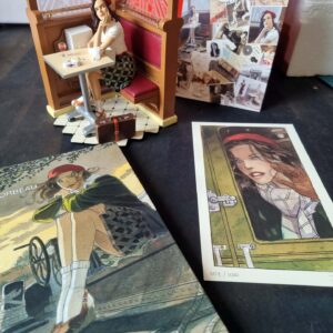 Jeanne au café d'après Jean Gibrat FIGURINE ATTAKUS 2004 neuve avec bd tirage et exlibris signé Lot neuf jamais exposé