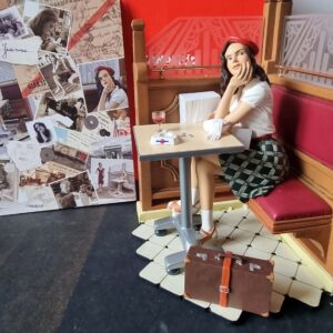 Jeanne au café d'après Jean Gibrat FIGURINE ATTAKUS 2004 neuve avec bd tirage et exlibris signé Lot neuf jamais exposé