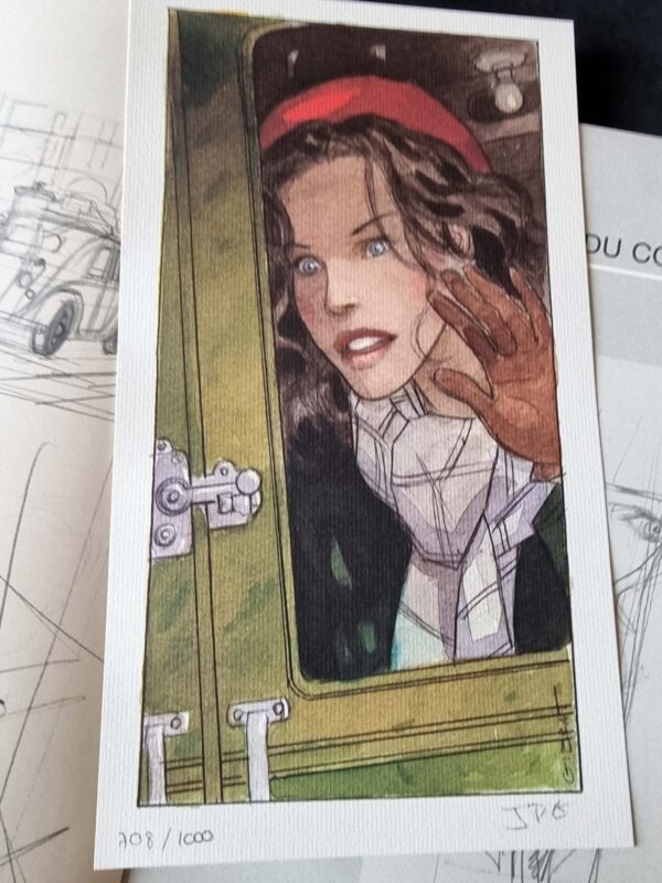 Jeanne au café d'après Jean Gibrat FIGURINE ATTAKUS 2004 neuve avec bd tirage et exlibris signé Lot neuf jamais exposé – Image 6