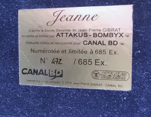 Jeanne au café d'après Jean Gibrat FIGURINE ATTAKUS 2004 neuve avec bd tirage et exlibris signé Lot neuf jamais exposé – Image 11