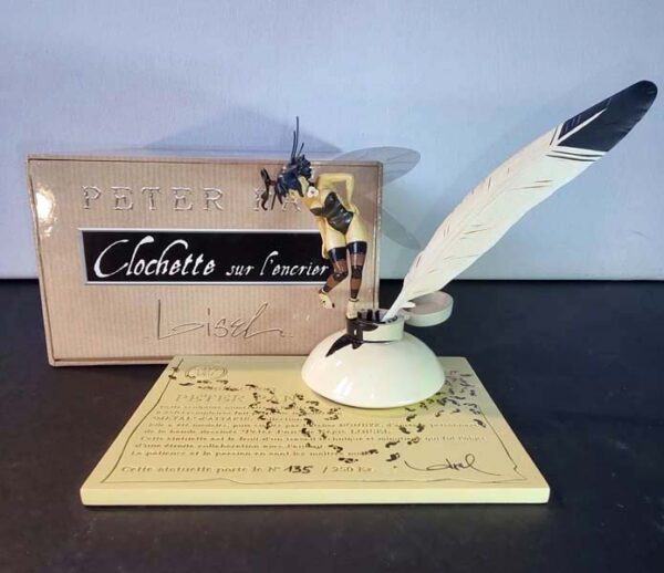 PETER PAN - LOISEL -  CLOCHETTE SUR L'ENCRIER - Version Sepia 2004 tirage 250 exemplaires figurine en métal 11.5 cm – Image 2