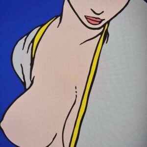 "CURVED" (Tribute to André François Barbe) by Tushikuni signed & numbered 5 ex 61 X 42 cm - Original blue edition 240 gr Coton Art paper