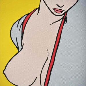 "CURVED" (Tribute to André François Barbe) by Tushikuni signed & numbered 5 ex 61 X 42 cm - Original yellow edition 240 gr Coton Art paper