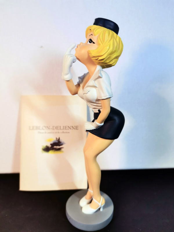 Leblon Delienne Walthéry - Natacha hôtesse de l'air - le doigt sur la bouche - numérotée avec certificat année 2000