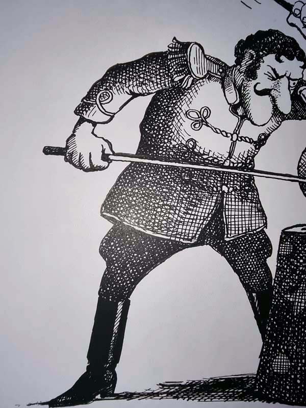 "Dresseur de microbes" - dessin Original inédit signée Claude Serre - circa 1985 (taille totale 21 x 29 cm) – Image 4