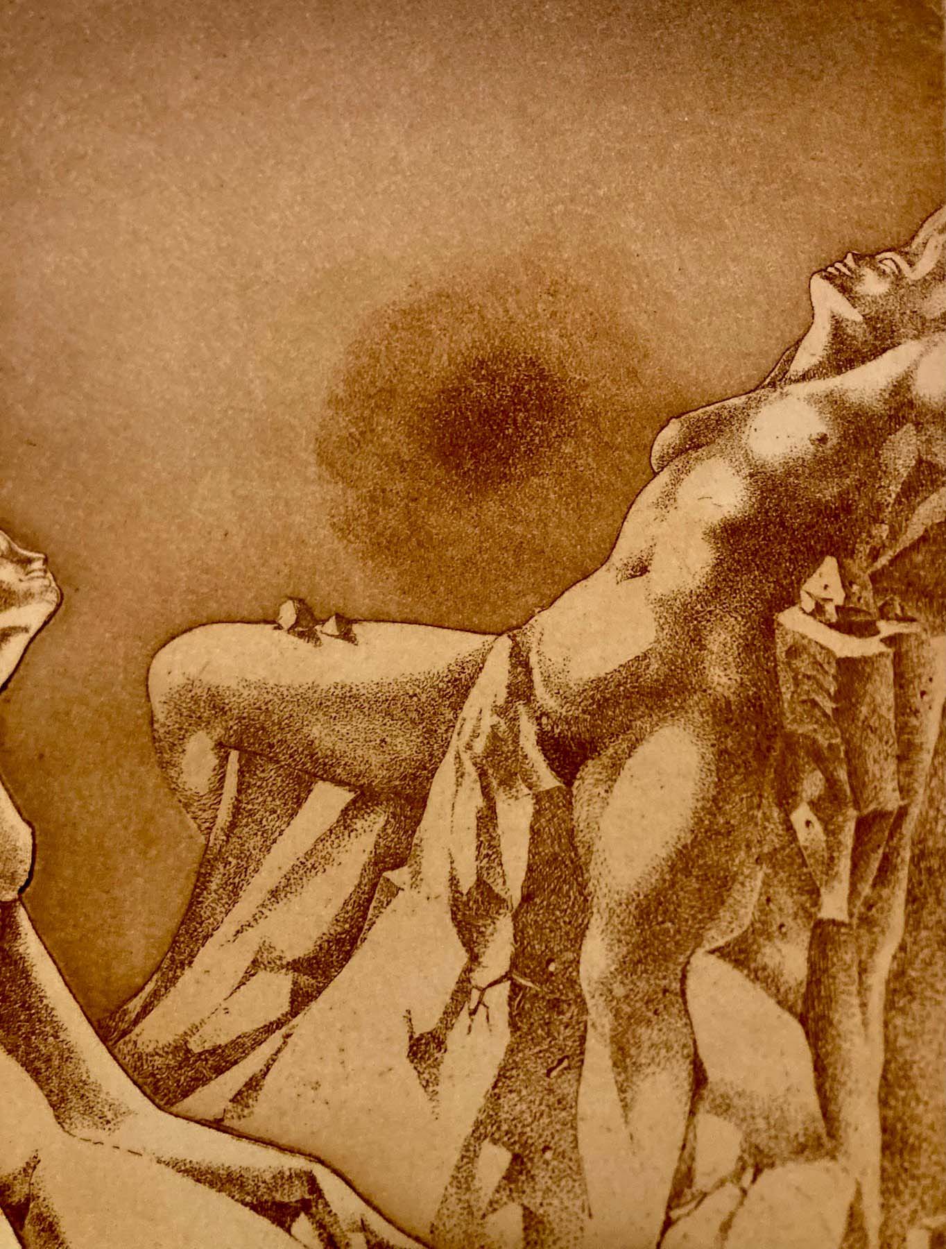 "Les MONTAGNES ENCHANTEES " de Claude Serre ( Circa 1975) Gravure originale, eau-forte et aqualinte, signée – Image 3