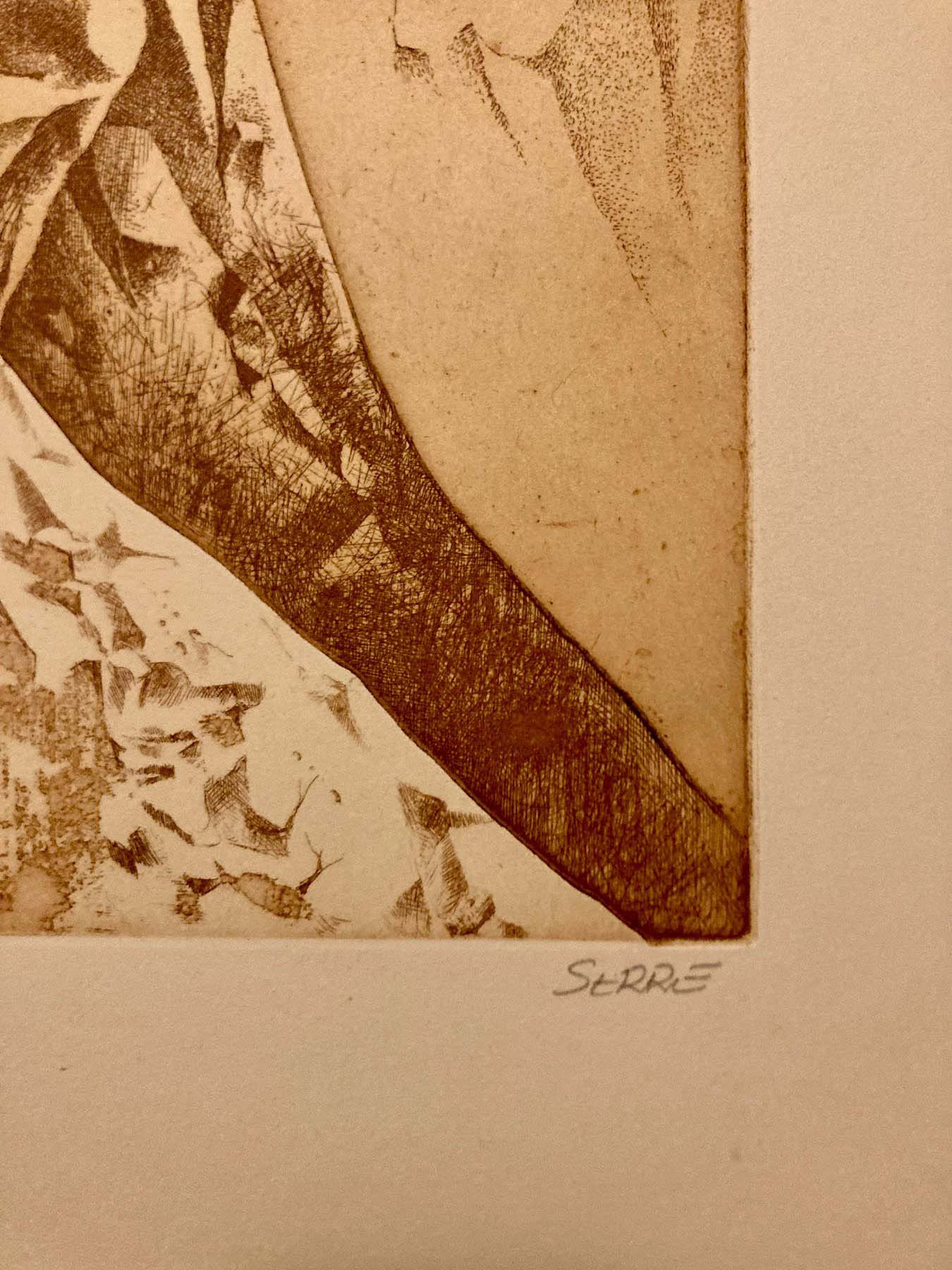 "Les MONTAGNES ENCHANTEES " de Claude Serre ( Circa 1975) Gravure originale, eau-forte et aqualinte, signée – Image 5