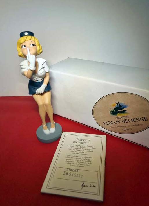 Leblon Delienne Walthéry - Natacha hôtesse de l'air - le doigt sur la bouche - numérotée avec certificat année 2000