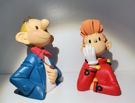 Spirou et Fantasio - Franquin- Leblon Delienne - bustes Spirou et Fantasio - 1989 parfait état – Image 3
