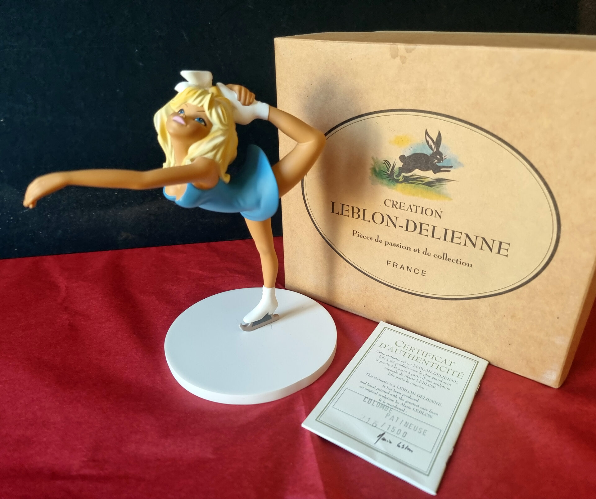 LEBLON DELIENNE Colombe patinage d'après Dany / figurine résine numérotée avec boite et certificat