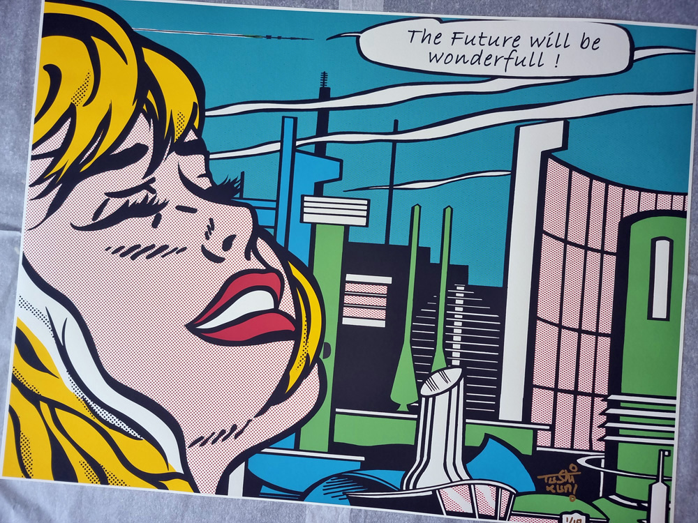 Tushikuni (1973) - The future will be wonderfull - Roy Lichtenstein vs Kuni / XL Blue light – Image 10