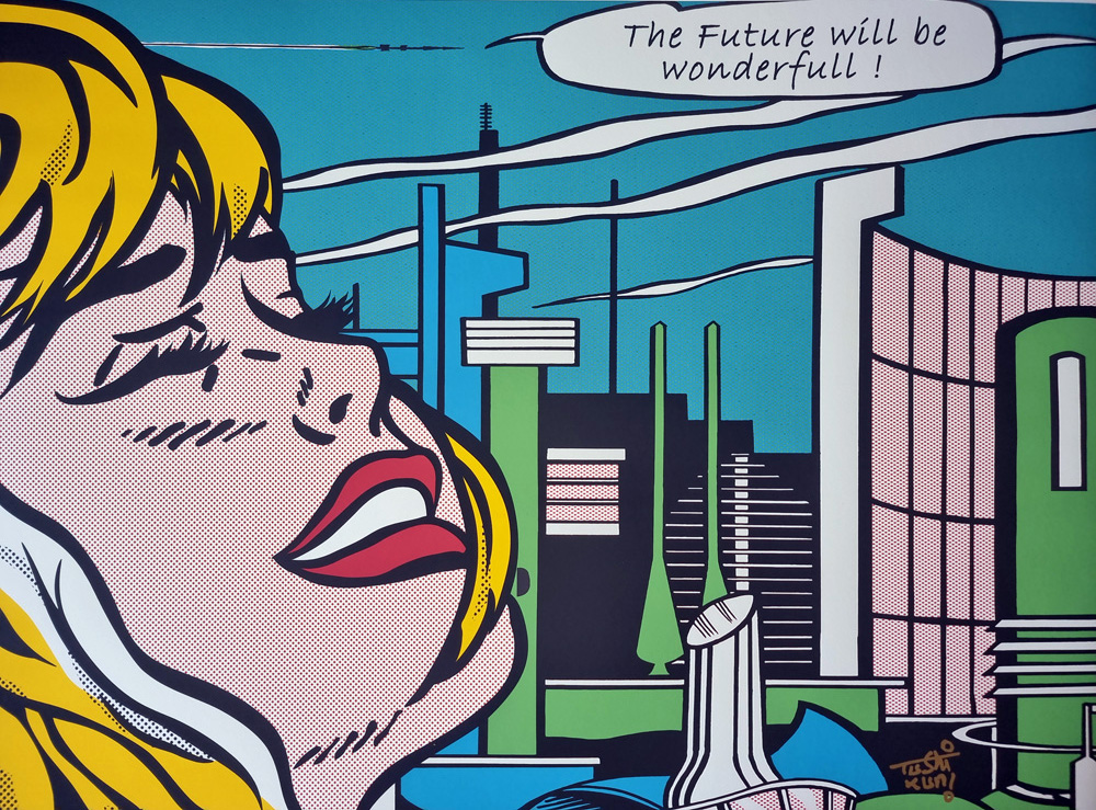 Tushikuni (1973) - The future will be wonderfull - Roy Lichtenstein vs Kuni / XL Blue light