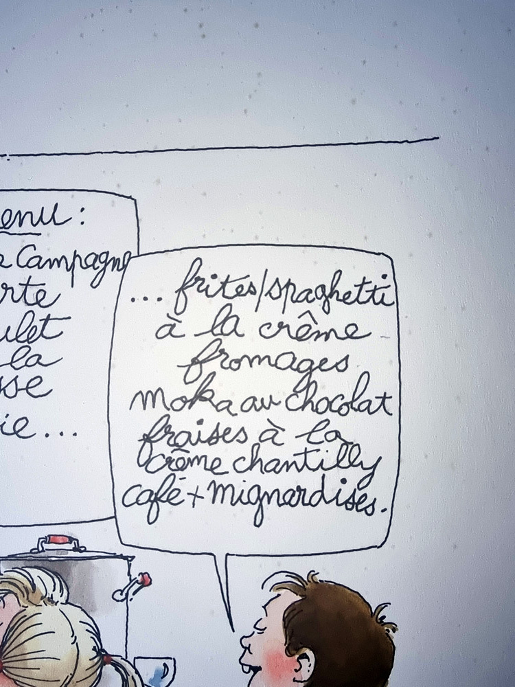 "MENU ENFANTS" Planche Originale signée Claude Serre publiée en 1994 (taille totale 25 x 32 cm) dans "petit livre de cuisine l'usage de mon mec" éditions Glénat – Image 5