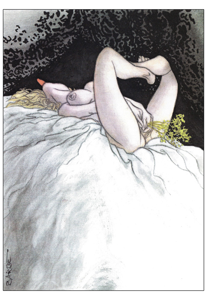 Charlotte tirage sur papier d'art 30 x 40 cm dessin d'andré Franois BARBE 1984 detail 0