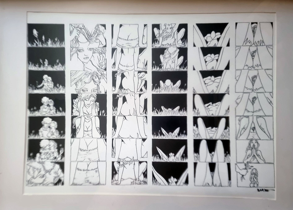 "amour nature" Tirage sur papier d'art 1981 d'après un dessin e BARBE André François (1936-2014) 60 x 40 cm – Image 2