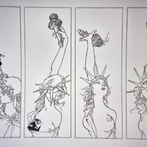 "LADY LIBERTY" Tirage sur papier d'art 1981 d'après un dessin e BARBE André François (1936-2014) 60 x 40 cm