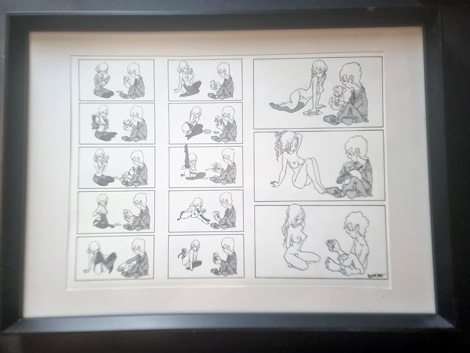 "STRIP POKER" Tirage sur papier d'art 1981 d'après un dessin e BARBE André François (1936-2014) 60 x 40 cm – Image 11