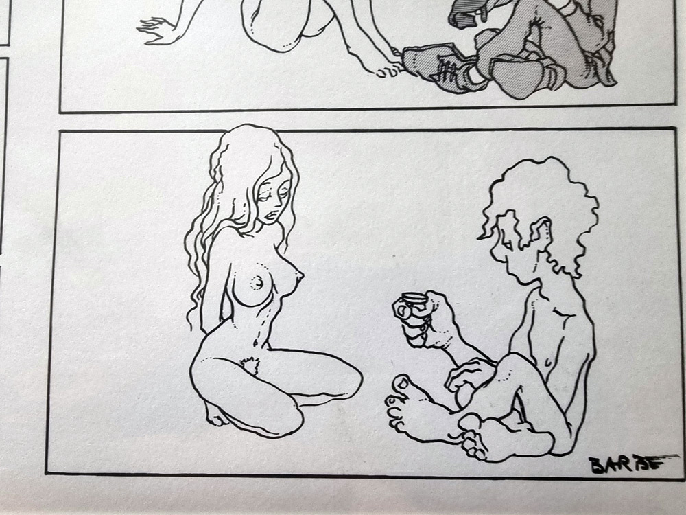 "STRIP POKER" Tirage sur papier d'art 1981 d'après un dessin e BARBE André François (1936-2014) 60 x 40 cm – Image 9