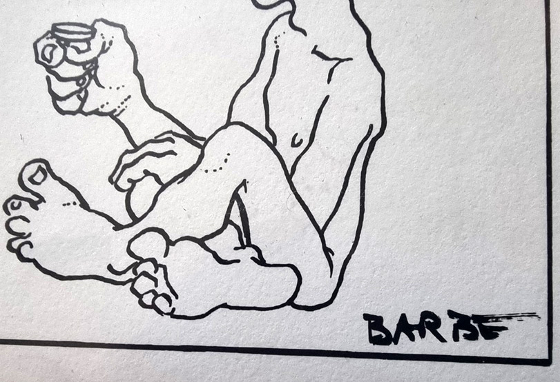 "STRIP POKER" Tirage sur papier d'art 1981 d'après un dessin e BARBE André François (1936-2014) 60 x 40 cm – Image 10