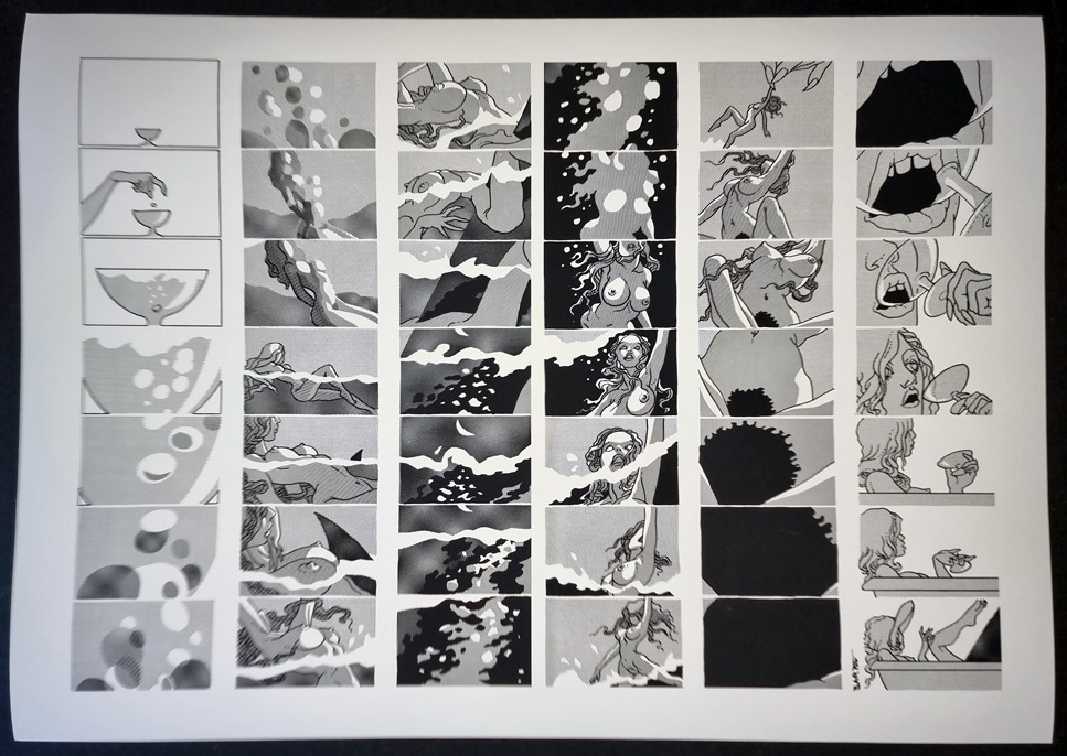 "pilule érotique" Tirage sur papier d'art 1981 d'après un dessin e BARBE André François (1936-2014) 60 x 40 cm – Image 2