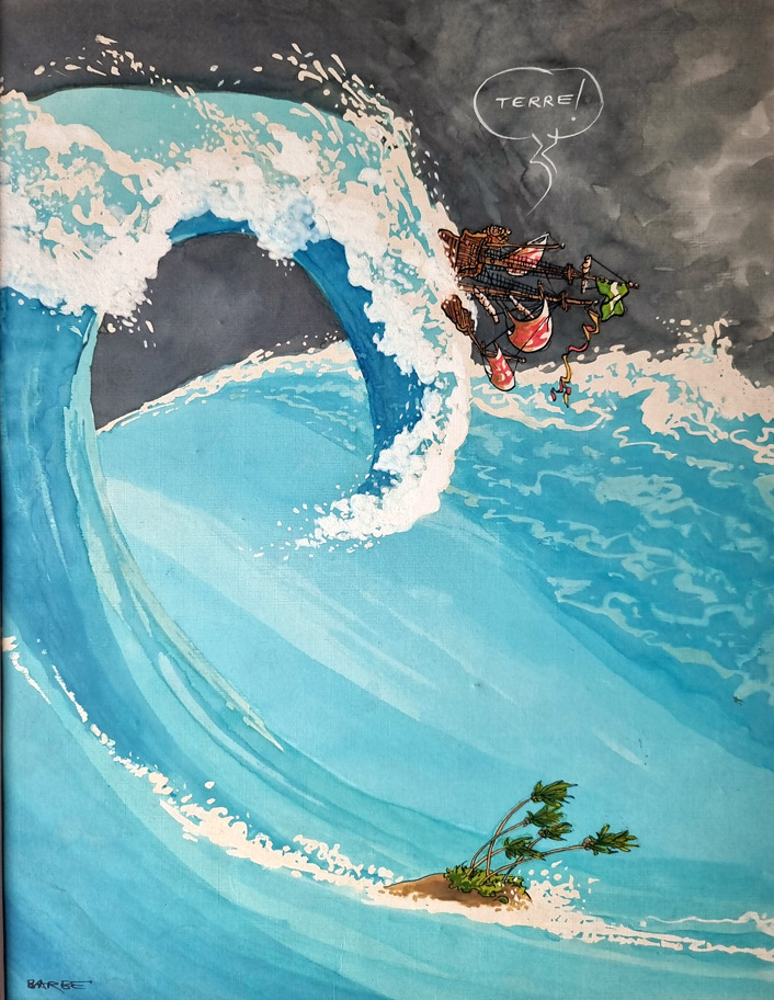 TERRE de André François Barbe aquarelle originales 30 x 40 cm 1990 trés bon état détail 1